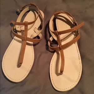 Tan strappy sandals